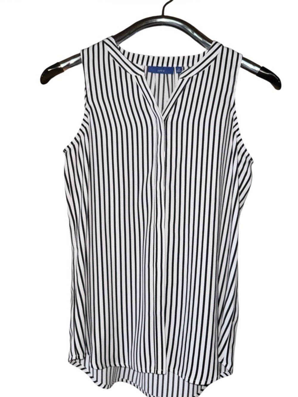 Apt 9 Blue & White Striped Sleeveless Blouse